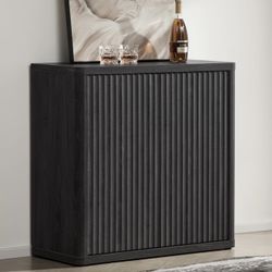 SC113A1CBKY0767 new AssemblBuffet Cabinet with Storage Sideboard Accent Modern Credenza with Doors & Shelves Fluted 34.6" Tall Media Console Mid Centu