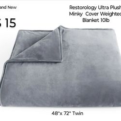Restorology Ultra Plush Minky Cover Weigthed Blanket 10 Lb 
