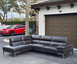 Couch/Sofa Sectional - Real Leather - Brown - Delivery Available 🚛