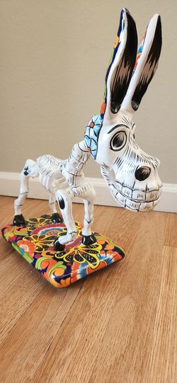 Skeleton Donkey Ceramic Handpainted