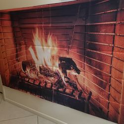 FIREPLACE POSTER-Water Resistant-59” Long by 35” Tall