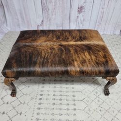 Custom Cow Hide Ottoman 