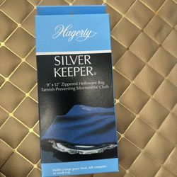 9 x12 Zippered Silver Cloth Bag