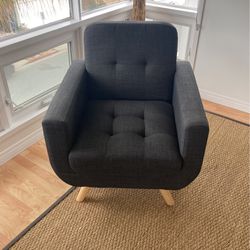 Blue Gray Armrest Chair 