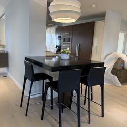 4 Black Brand New  Leather Bar Stools !!