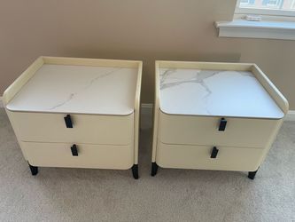 2 faux leather modern night stands