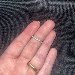 14k White Gold Half Eternity Wedding Band 
