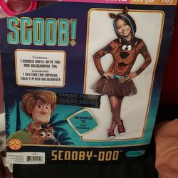 Girls Scooby Doo Brown Tutu Hooded Dress Halloween Costume