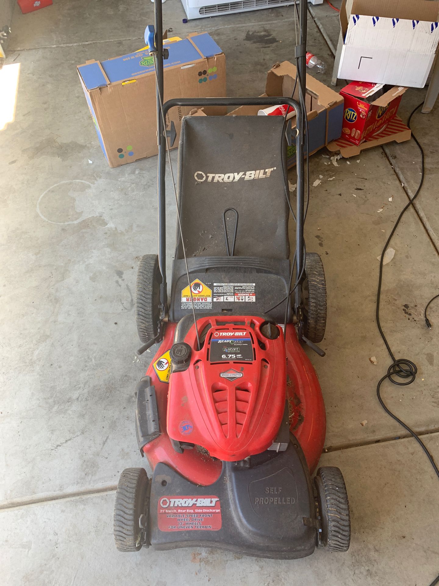 Troy Bilt self propelled 6.75 hp lawn mower