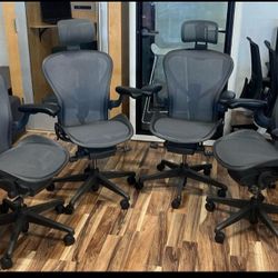 HERMAN MILLER REMASTERED AERON CHAIRS NEW OPEN BOX CHAIRS. 