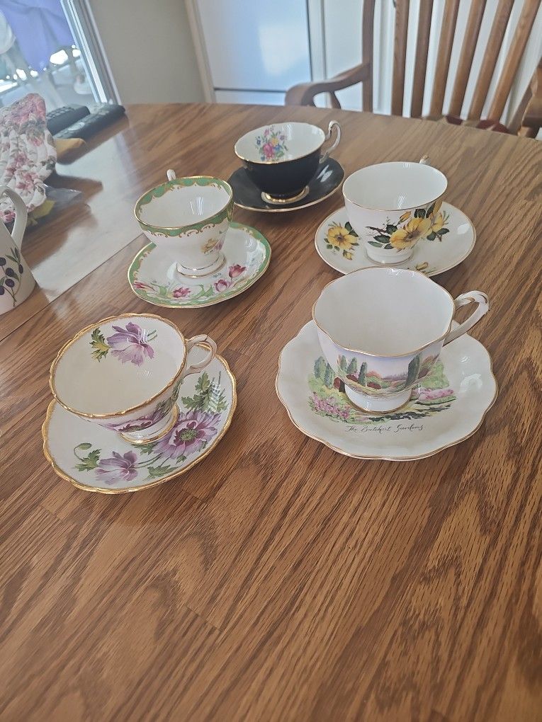 Tea Cups/Saucer Sets - 5 Sets