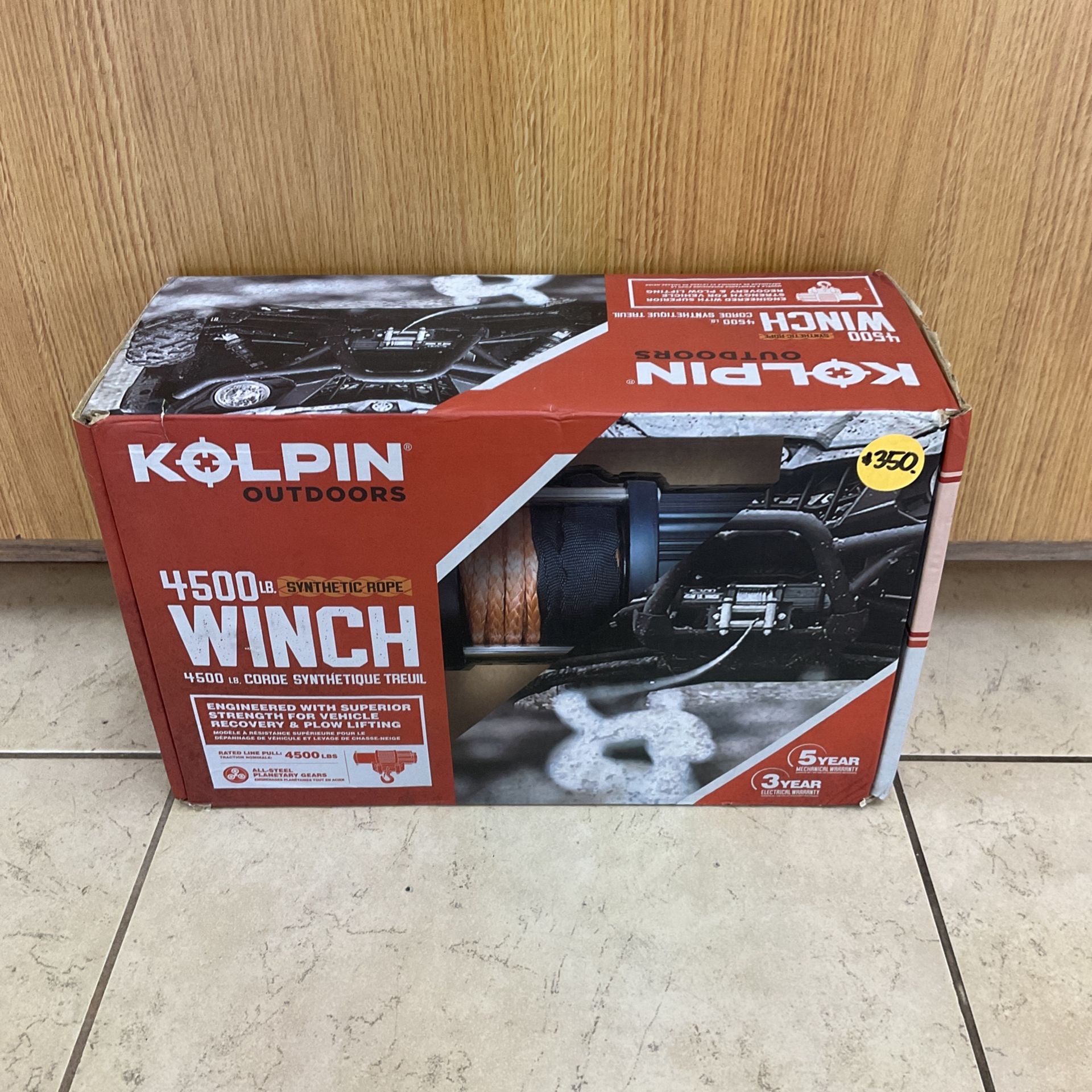 KOLPIN OUTDOORS 4500 LB. SYNTHETIC ROPE WINCH.