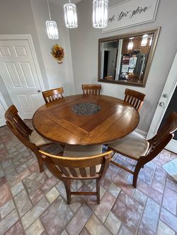 Counter height Sonoma Valley Gathering Table w/ 6 Slat Back Chairs