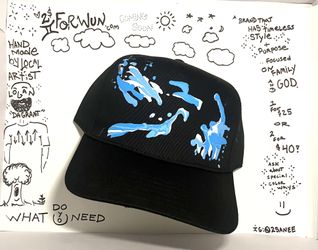 Local artist Brand 2FORWUN Hand Painted Hats