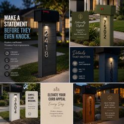 Modern wood mailbox with post