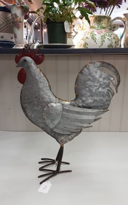 Primitive Handcrafted Galvanized Sheet Metal Panels Rooster- Located in Shelton