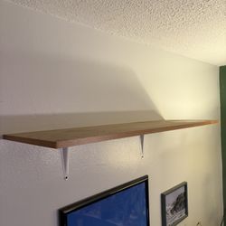 Wood Wall Shelf w/ Brackets