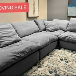 Gray Sectional Couch Sofa Cloud Dupe Modular 
