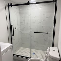 Shower Door Sets 60x76 Matt Black Finish Or Stainless Steel 