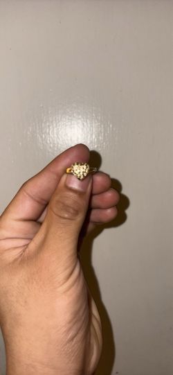 10 K  nugget heart ring