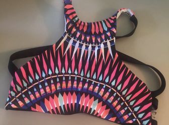 VS STRAPY BIKINI SWIMSUIT TOP TRIBAL AZTEC HIGH NECK