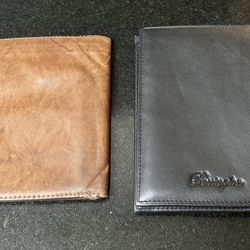 🟫⬛️  2 Leather Wallets, Multiple Card Sleeves and Pockets (new)