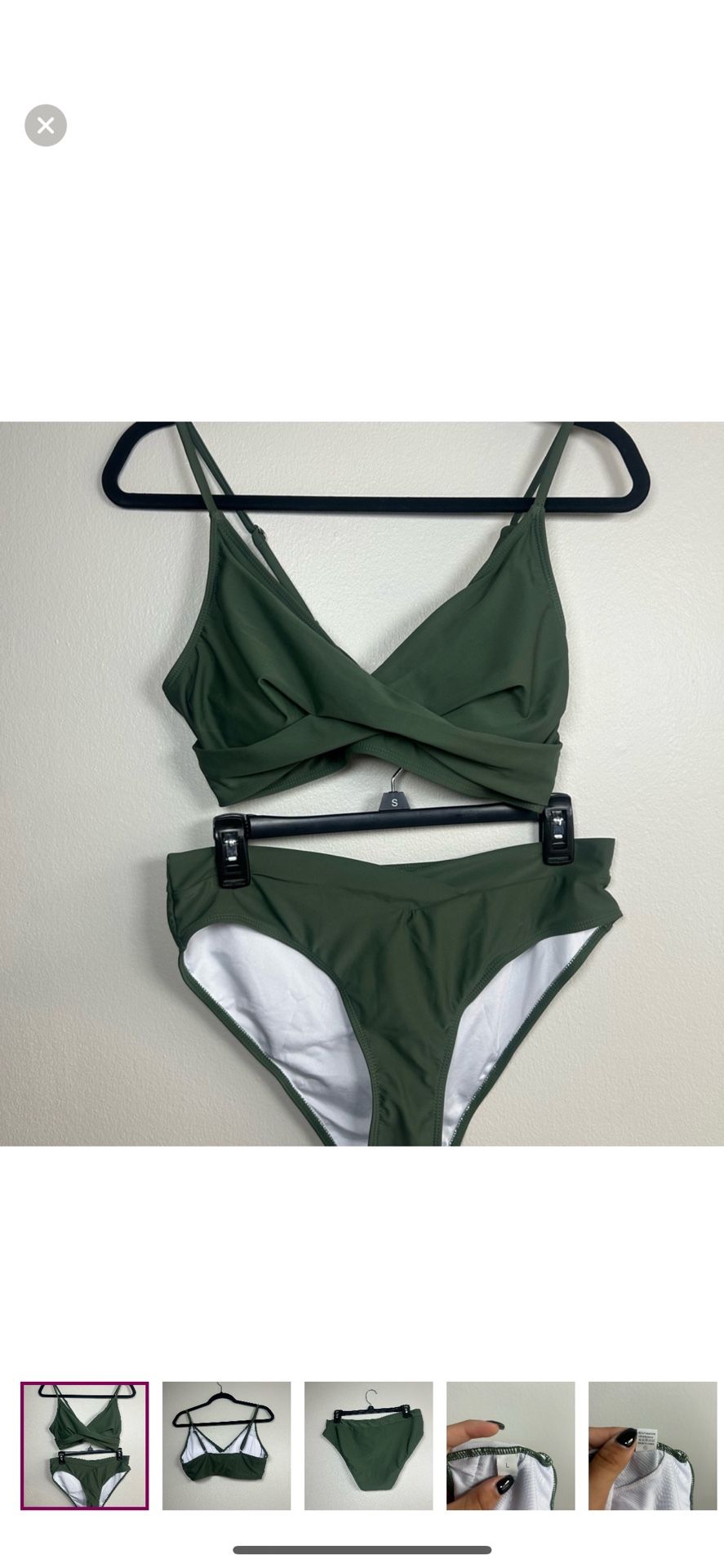 Olive Green Women's Swimwear Set