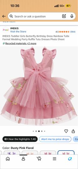 IMEKIS Toddler Girls Tulle Party Dress