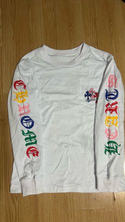 White multi color longsleeve chrome shirt