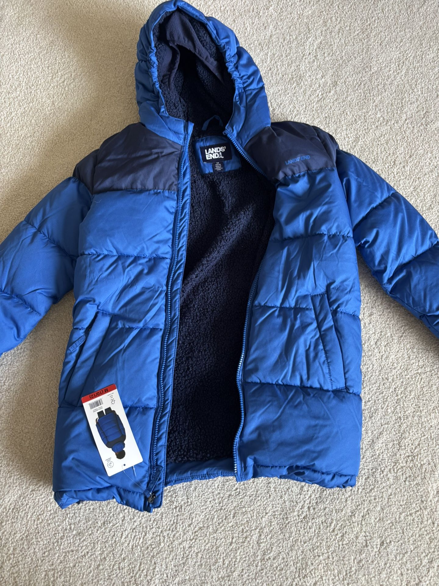 Lands’ End Youth Puffer Parka Jacket 10-12