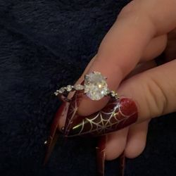 Synthetic Diamond Engagement Ring 