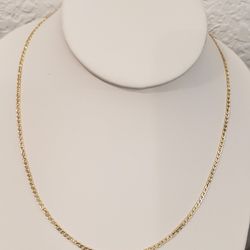 14kt Gold Curb Diamond Cut Design Chain