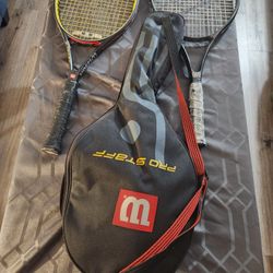 2 Tennis Rackets + Case and Balls