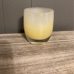 Glassybaby “ANGEL” Yellow And White Ombré Votive 