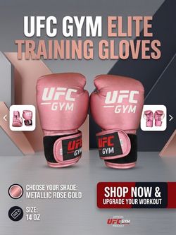 UFC GYM 14oz Boxing Gloves – Metallic Rose Gold (Like New)