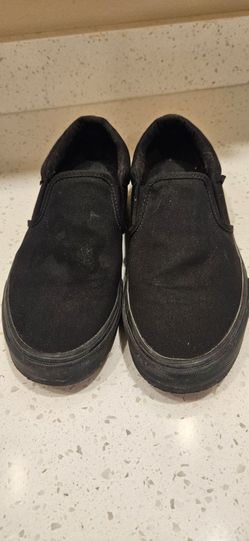 Black Canvas Slip-On Sneakers, size 11