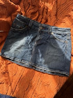 Denim Mini Skirt Medium Wash