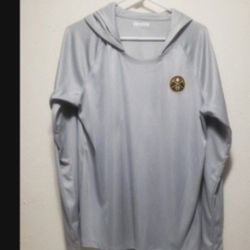 Denver Nuggets Columbia White Terminal Tackle Long Sleeve Hoodie T-Shirt Size XL