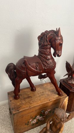 Vintage wood carving red mahogany