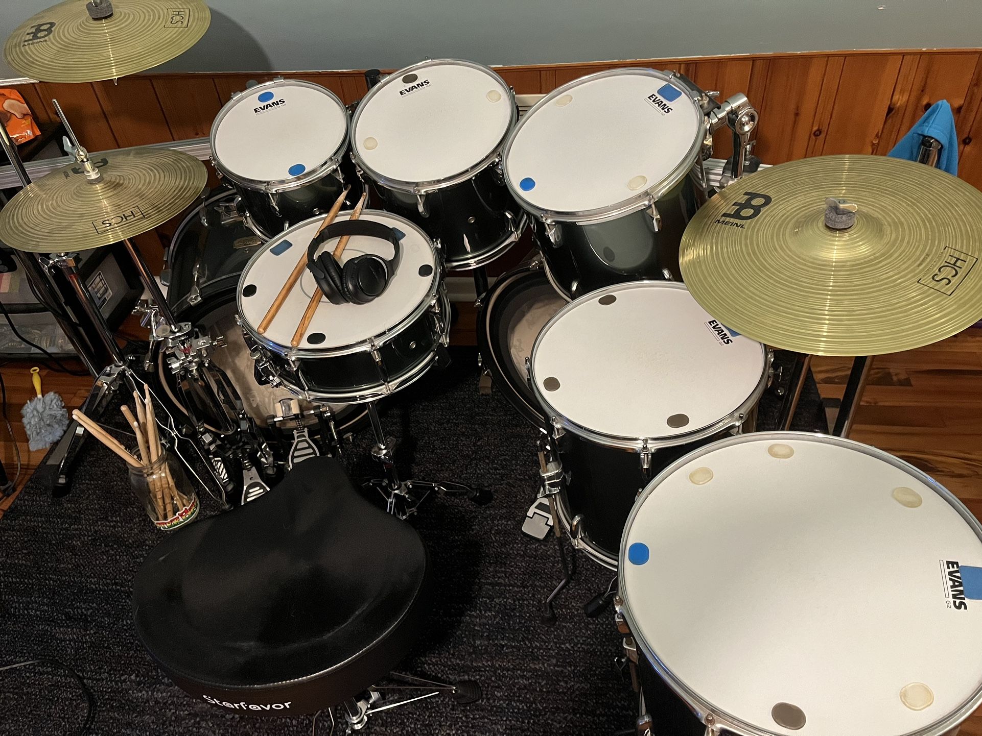 Pearl Export Drum set Everything Included