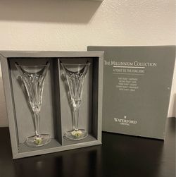 Waterford Crystal Millennium Collection Love Toasting Flute Pair