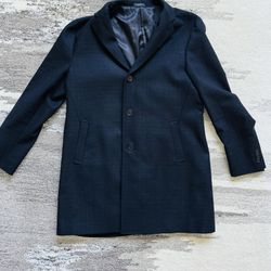 John Varvatos Large 44R Black Wool Coat 