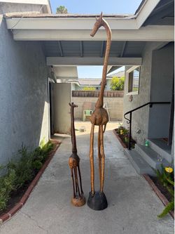 Wood giraffes