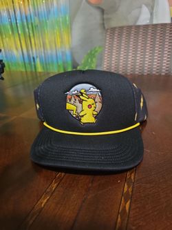 Pikachu Embroidered Black Snapback Trucker Hat