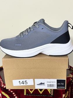 G WEST, size 7.5, grey and white shoes.