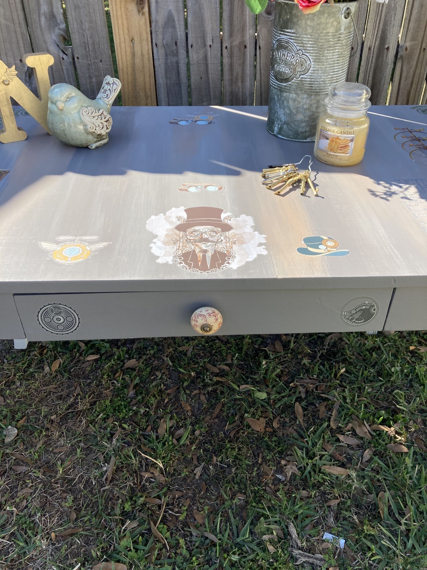 Large Steam Punk Desk Solid Wood