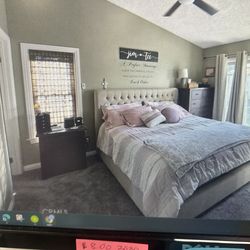 Cal king complete bed with mattress for $200