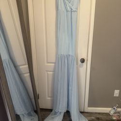 Maternity Off Shoulder Mermaid Chiffon Gown Maxi...