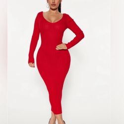 Fashion Nova Kallan Knit Dress - Red