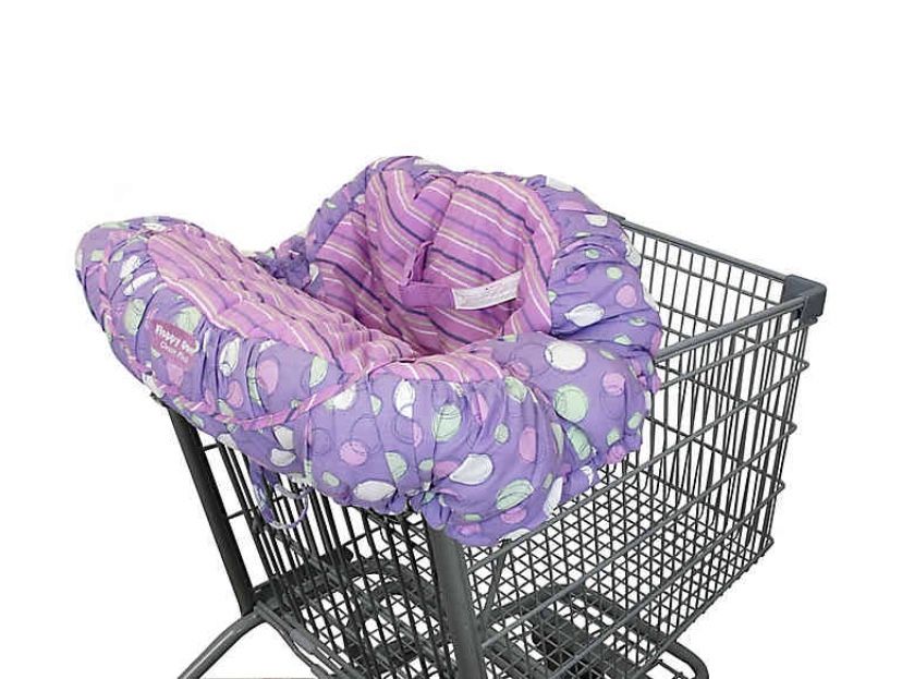 Floppy Seat purple shopping cart high chair cover + storage bag